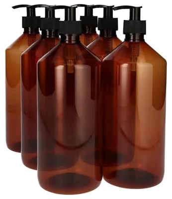 Productafbeelding van Set van 6 Lege PET Flessen met Dispenserpomp 1000 ml