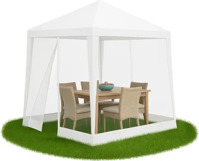 Produktbild von Aga Gartenpavillon mit Moskitonetz 2,4x3m Weiß