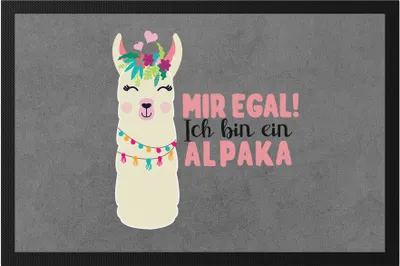 Produktbild von Mir Egal Ich Bin Ein Alpaka Fußmatte Süßes Alpaka Motiv Geschenkidee Alpaka-Fans
