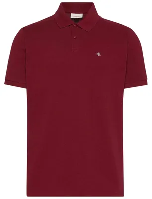 Image de Polo Calvin Klein Polo Calvin Klein Jeans Monogram manga corta rojo oscuro pour Uni