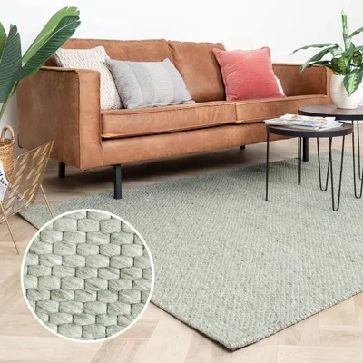 Produktbild von Volero - Wollteppich - Melange Mint - 230x330 cm - Wohnzimmer, Esszimmer, Schlafzimmer - Ländlich, Modern, Skandinavisch