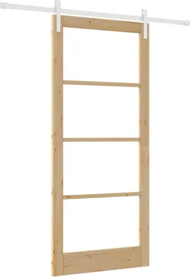 Obrázek produktu pro vidaXL Posuvné dveře ORKDAL přírodní 93 x 211 cm z masivního borového dřeva a skla