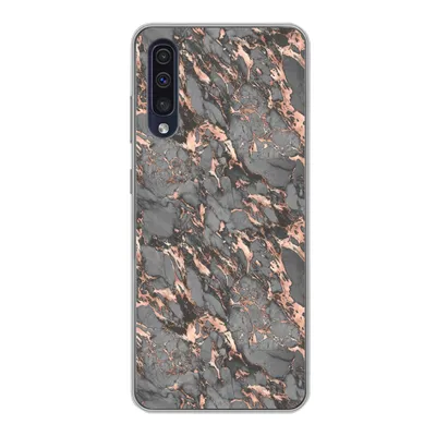 Produktbild von MuchoWow® Handyhülle Schutzhülle Hülle für Samsung Galaxy A30s Marmor - Rose - Grau - Muster Silikon Softcase Handy Hülle - Karteninhaber