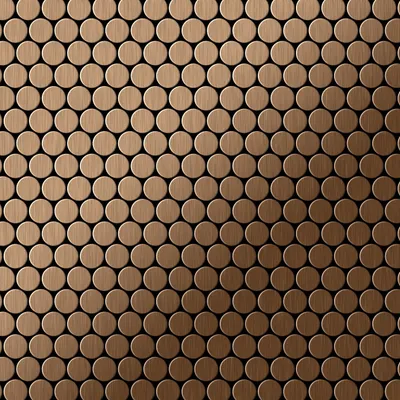 Produktbild von Mosaik Fliese massiv Metall Titan gebürstet kupfer 1,6mm stark Penny-Ti-AB