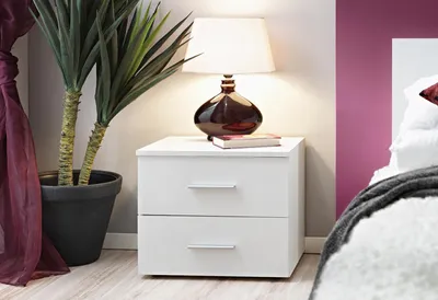Produktbild von Designer Möbel Nachttisch Schlafzimmer Weiß Einrichtung Moderne Luxus