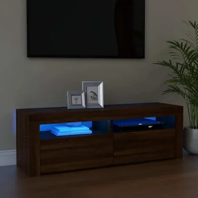 Produktbild von vidaXL TV-Schrank mit LED-Leuchten Braun Eichen-Optik 120x35x40 cm