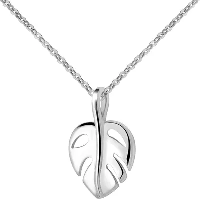 Image de MATERIA by Matthias Wagner Pendentif feuille de monstera - Collier femme argent 925 40-60cm KA-460