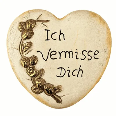 Produktbild von Gedenkstein Herz Grabdeko Grabschmuck Grabstein Trauerdeko Friedhof Gedenkstein