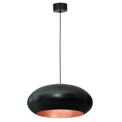 Obrázek produktu pro Oválné závěsné svítidlo Ø50 cm, černé s měděným vnitřkem, Compo 1xE27 15 W, Luminex