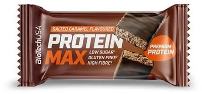 Obrázok produktu pre Proteínová tyčinka, bezlepková, 45 g, BIOTECH USA "Protein Max", slaný karamel