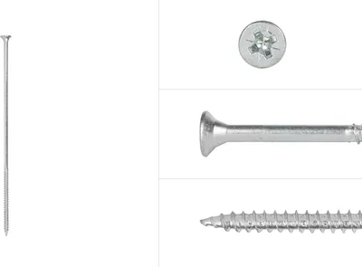 Produktbild von Spanplattenschrauben Verzinkt 6 x 200 mm Pozidrive Teilgewinde - Schachtel mit 100 Stück Schrauben