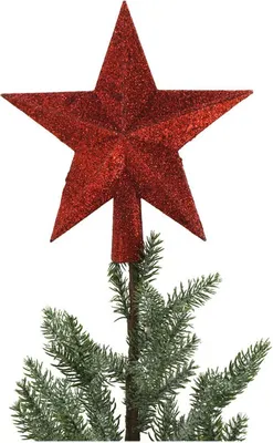 Produktbild von BURI Baumspitze Stern Christbaumspitze Tannenbaumspitze Baumschmuck Weihnachtsdeko, Farbe:rot