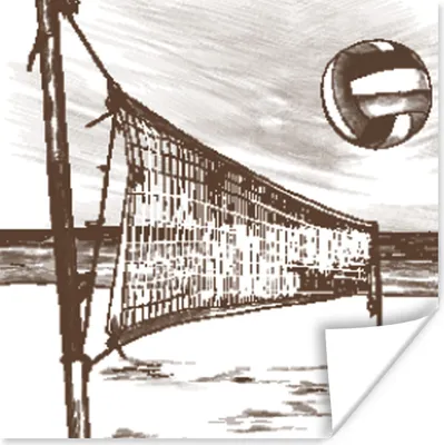 Produktbild von MuchoWow® Poster Strand - Volleyball - Netz 100x100 cm - Babyzimmer