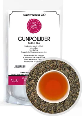 Produktbild von GUNPOWDER Premium Grüner Tee - 100g Blatt-Tee-Pulver fest
