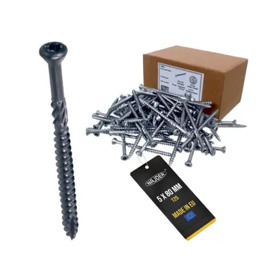 Produktbild von NAJDER 200X Terrassenschrauben aus Edelstahl - Edelstahlschraube für die Terrasse, Holzdielen - C1 - AISI 410 - T25-5x80 mm