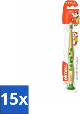 Produktbild von Elmex - Zahnbürste - Weiche Lernzahnbürste (0-3 Jahre) - Kleinkindpflege - 1 Zahnbürste - Vorteilspack - 15 Stücke