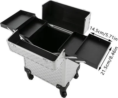 Produktbild von Make-up-Koffer mit großem Fassungsvermögen – multifunktionaler Trolley – robust und langlebig – ideal für den professionellen Einsatz – m-winkel