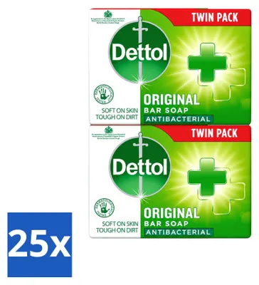 Produktbild von 25 x Dettol Seifenstück - Original - Antibakteriell - 100g - Vorteilspackung - 25 Stücke