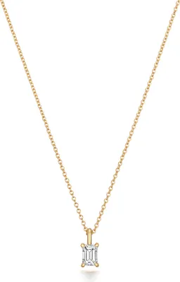 Produktbild von Funkelndes Feuer Wunderschöne 18 Karat (750) Gold Damen - Diamant Halskette Smaragd-Schliff 0.19 Karat - 46cm; TRS3735718KY