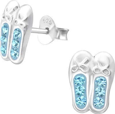 Produktbild von Ohrstecker 925 Sterling Silber Ballettschuhe in verschiedenen Farben Farbe - Blau