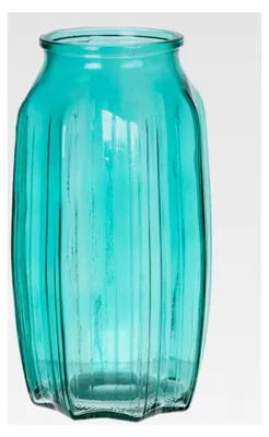 Produktbild von Kleine Blumenvase Amory aus Glas, türkis-klar, 22 cm, Ø 12 cm
