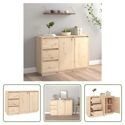 Produktbild von The Living Store Sideboard 111x34x75 cm Massivholz Kiefer