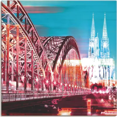 Produktbild von ARTland Leinwandbild Köln Skyline Abstrakte Collage 13 Größe: 50x50 cm