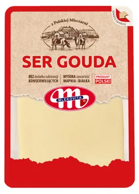 Zdjęcie produktu dla Mlekovita Ser Gouda dojrzewający plastry 500g