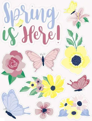 Produktbild von Frühlingshafter Fenstersticker mit Schmetterlingen und Blüten, selbstklebend, wiederverwendbar