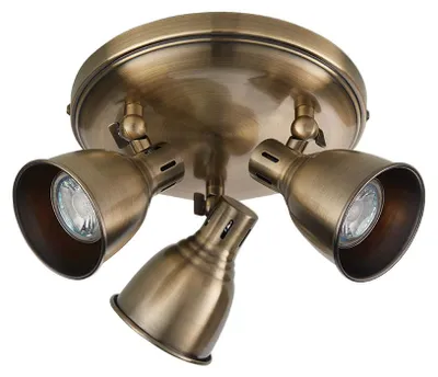 Immagine prodotto di Lampada da soffitto WESTBURY in ottone anticato, 3xGU10x4,6W, metallo, dimensioni: 15,5x28x28 cm, IP20, Endon