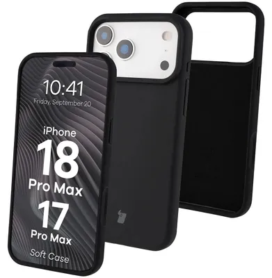 Produktbild von Silikon Handyhülle für iPhone 18 Pro Max / 17 Pro Max, Bizon Soft Case, Schwarz
