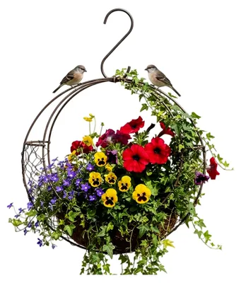 Produktbild von Vogelnestkäfig, Blumenständer in Mondform, Drahthalter für Nestmaterial, für Innen- und Außenbereich, Garten, Balkon, Terrasse