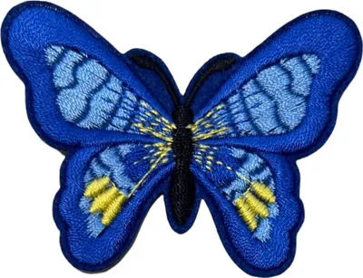 Produktbild von Dunkelblauer Schmetterlings-Emblem-Aufnäher zum Aufbügeln