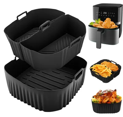 Airfryer-Silikoneinlagen 3er-Set, 2x3,1L + 1x6,2L, wiederverwendbar