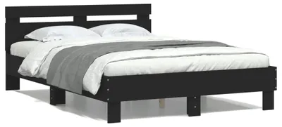Obrázek produktu pro vidaXL Rám postele s čelem černý 120x200 cm materiál na bázi dřeva