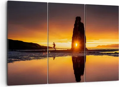 Produktbild von Bild auf Leinwand - Leinwandbild - Meer Felsen Wasser - 105x70cm - Wand Bild - Wanddeko - Leinwanddruck - Bilder - Kunstdruck - Wanddekoration - Leinwand bilder - Wandkunst - CE105x70-3954