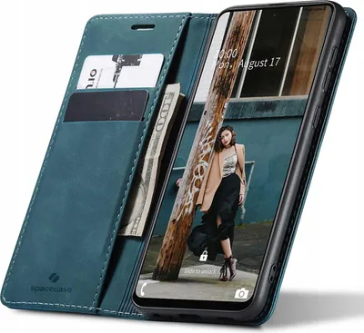 Image de SPACECASE Etui portefeuille pour Galaxy A72 5G Bleu