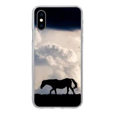 Produktbild von MuchoWow® Handyhülle Schutzhülle Hülle für iPhone X Pferd - Wolken - Schatten Silikon Softcase Handy Hülle - Handyhülle