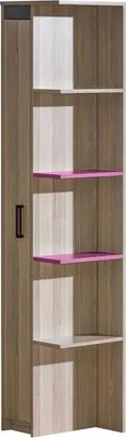 Produktbild von Jugendzimmerschrank Rosa / Grau / Braun 187x39x38 cm
