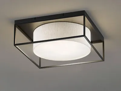 Produktbild von Fischer & Honsel Carre Deckenleuchte 3-fach E14 Stoffschirm sandfarben Leinen sandschwarz 21327