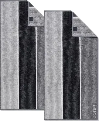 Produktbild von 2 Stück Joop! Frottier Handtuch 1658-97 Lines Schwarz 50x100