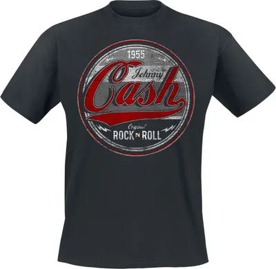 Produktbild von Johnny Cash T-Shirt Herren Original Rock n Roll Red/Grey schwarz L