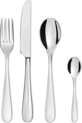 Produktbild von Alessi zestaw sztućców Nuovo Milano - 5180S24M - monoblok - 24 elementy - Ettore Sottsass