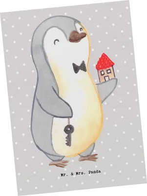 Produktbild von Mr. & Mrs. Panda Postkarte Immobilienmakler Herz - Grau Pastell - Geschenk, Postkarten, Ausbildung, einzelkarte, Ansichtskarten, Ansichtskarte, Immobilienkaufmann