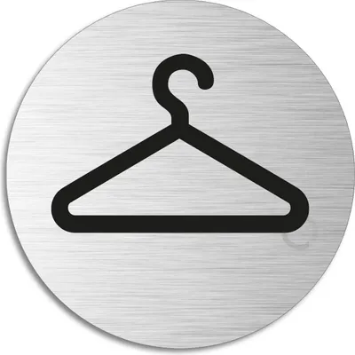 Produktbild von Schild - Garderobe | Türschild aus Aluminium | Edelstahloptik selbstklebend  Ø 75 mm