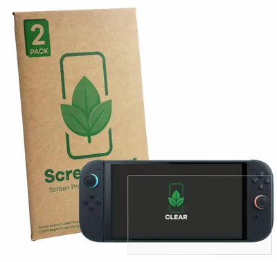 Produktbild von 2x ScreenLeaf Schutzfolie für Nintendo Switch 2 Displayschutz Display Schutz Folie Klar Transparent
