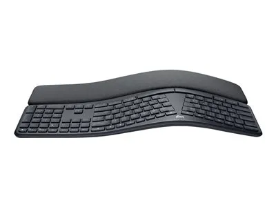 Zdjęcie produktu dla Logitech ERGO K860 Split for Business, Pełnowymiarowy (100%), Bezprzewodowy, Bluetooth, Pół-mechaniczny przełącznik kluczykowy, QWERTZ, Grafitowy