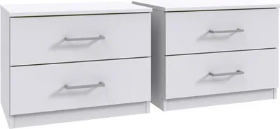 Produktbild von 2er Set Nachtkonsolen Kreta Nachttisch 52x38x40cm weiß