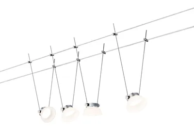 Produktbild von Paulmann SmartHome Bluetooth IceLED Seilsystem 4x4W Chrom matt/Weiß 230V/12V DC 30VA Metall