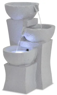Produktbild von Zimmerbrunnen - Tischbrunnen mit Lampe - Wasserfall Dekoration - Stoffmaterial - Für Wohnung Büro - Armeegrün
